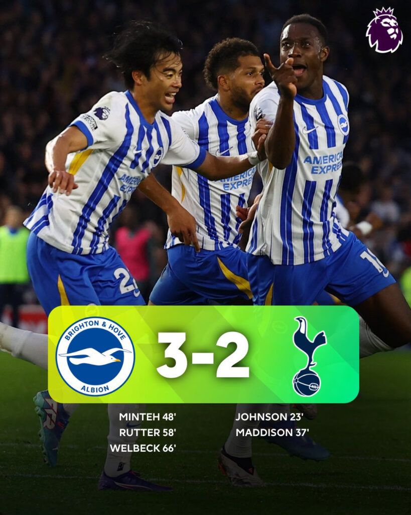 Tottenham lost to Brighton - Photo: Premier League