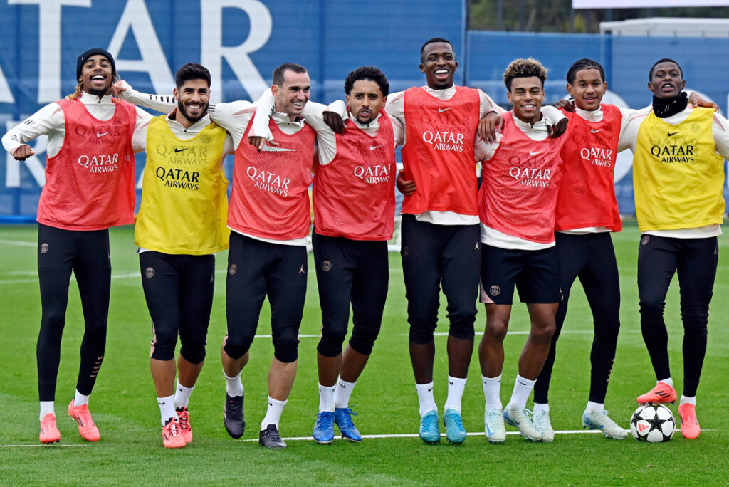 PSG players on the training ground - Photo: PSG Inside